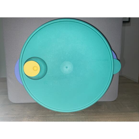 Tupperware Rock N Serve 10" Divided Container 3284C Blue & Green Seal 2651C-2 - Picture 2 of 5